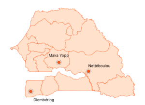 carte des programmes de parrainage au sénégal
